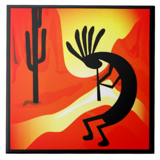 Azulejo Sunset 6 del desierto de Kokopelli