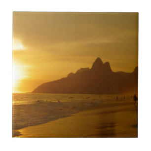 Azulejo Sunset Beach Tropical Ocean Water Peace Love Sand