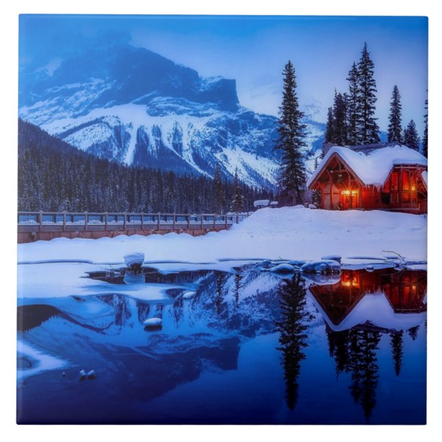 Azulejo Sunset canadiense, foto de paisaje al atardecer, (Frente)