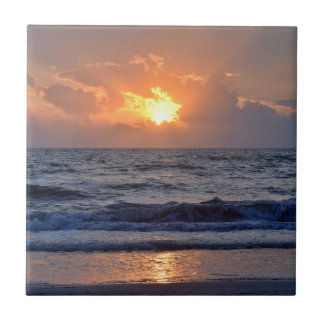 Azulejo Sunset Ocean Sea Beach Naranja