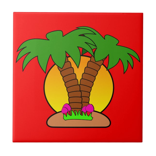 Azulejo Sunset Small (4.25" x 4.25") Tile de fotografía ce (Frente)