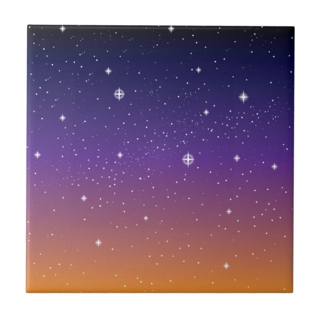 Azulejo Sunset Starry Night Sky (Frente)