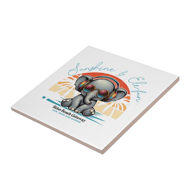 Azulejo Sunshine de primavera y Ele-fun Retro Beach Getawa (Lado)