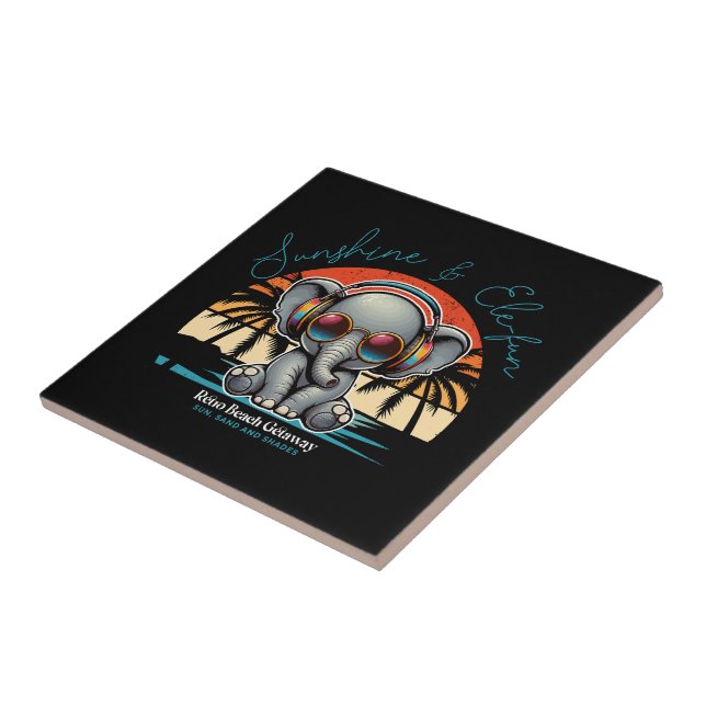 Azulejo Sunshine de primavera y Ele-fun Retro Beach Getawa (Lado)