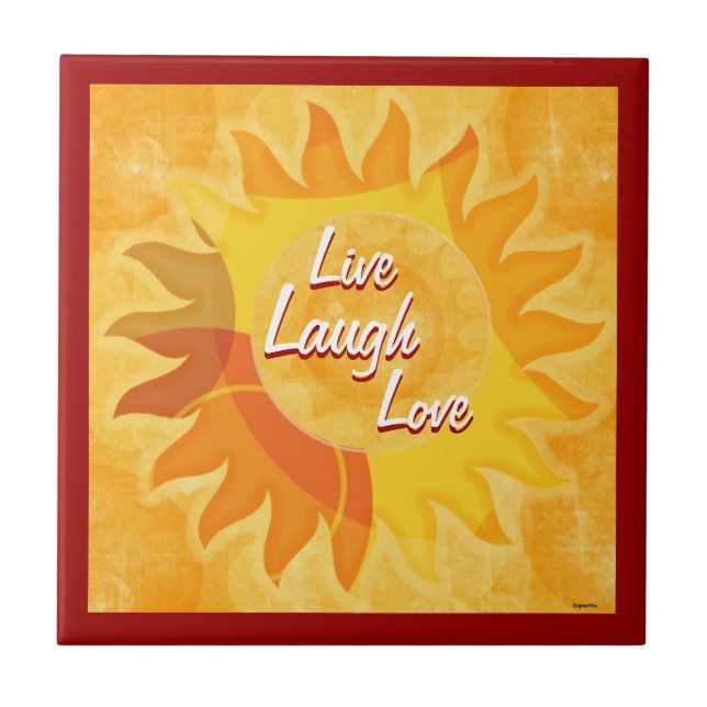 Azulejo Sunshine Mix Live Laugh Love Tile (Frente)