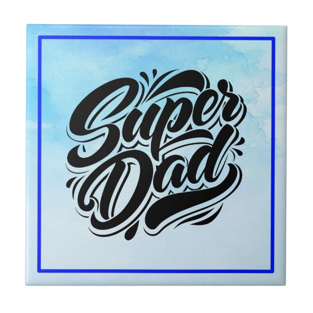 Azulejo Super Dad Hero Tipografía Diseño-67888 (Frente)