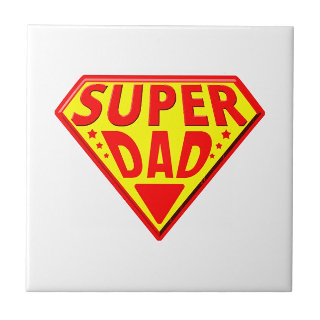 Azulejo Super Papá - Feliz Día del Padre (Frente)