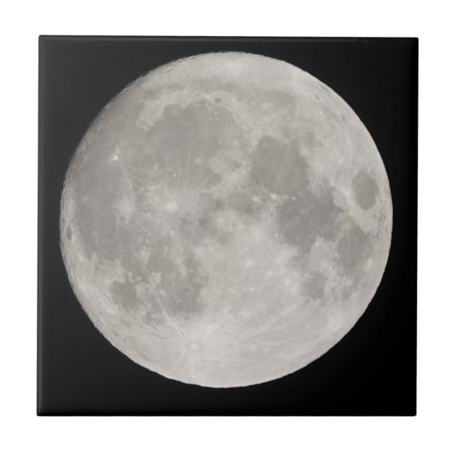 Azulejo Superluna en cielo negro (Frente)