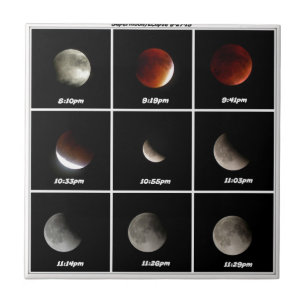 Azulejo Superluna y eclipse