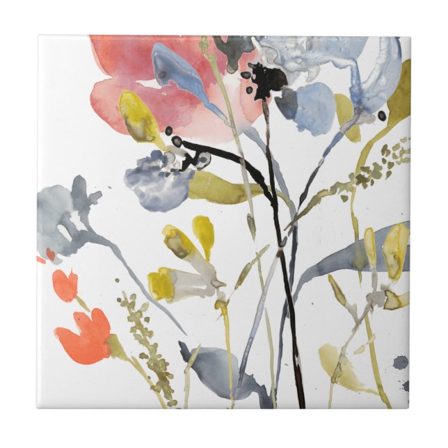Azulejo Superposición de las flores - Flores Pastel de col (Frente)