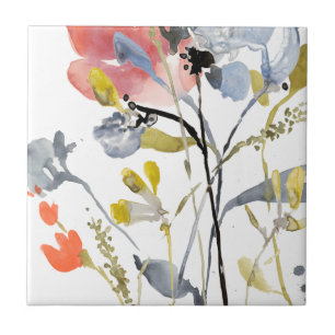 Azulejo Superposición de las flores - Flores pasteles colo