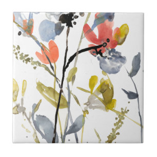 Azulejo Superposición de las flores - Flores y tallas de 