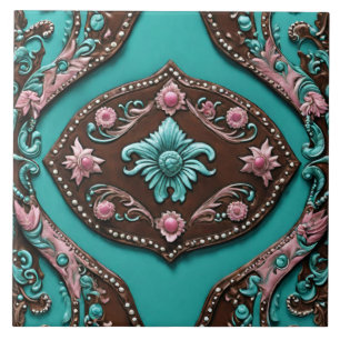 Azulejo Sur Cowgirl Turquoise Pink Western Country