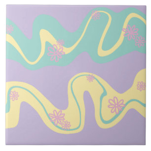 Azulejo Surco paño paño rosado, amarillo, púrpura y verde