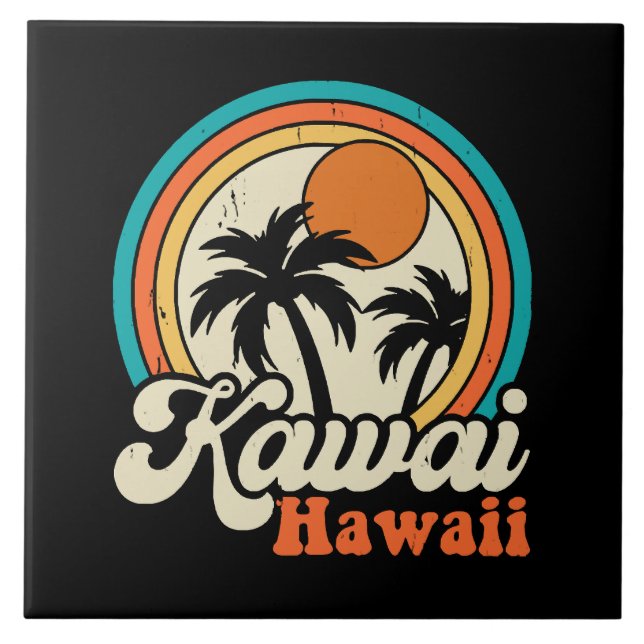 Azulejo Surfear Kawaii Hawaii (Frente)