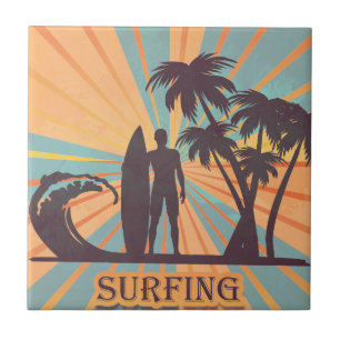 Azulejo Surfer Dude Ceramic Tile