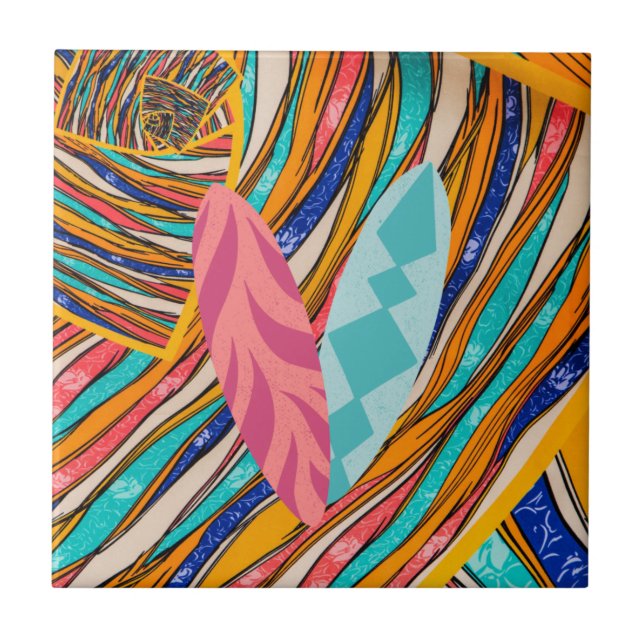 Azulejo Surfing Colorful (Frente)