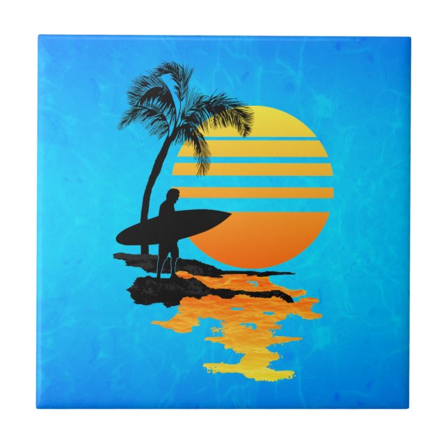 Azulejo Surfing Sunrise (Frente)