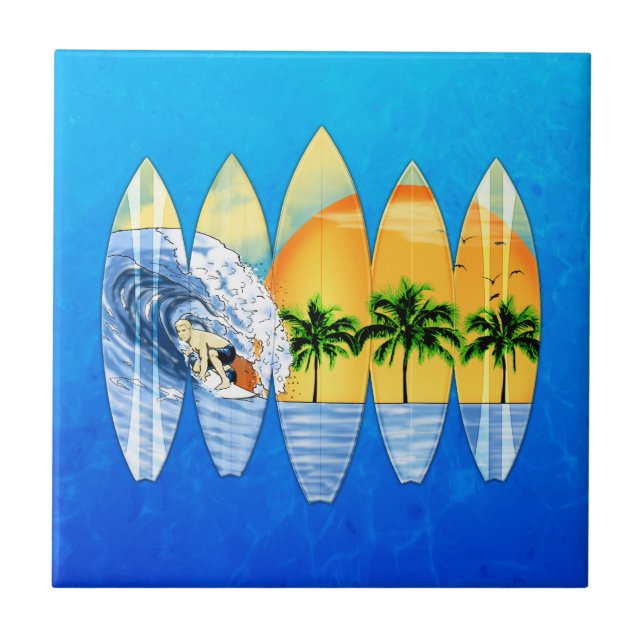 Azulejo Surfista Y Surf (Frente)