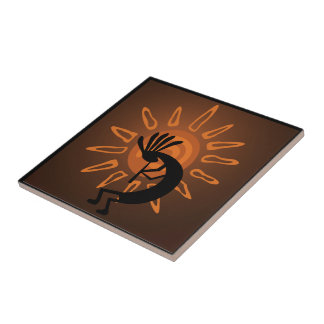 Azulejo Suroeste de Kokopelli Sun Rustic