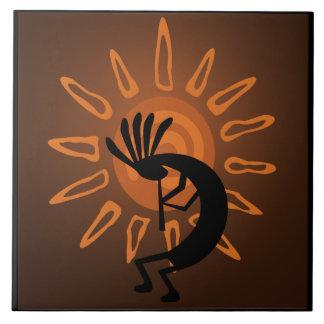 Azulejo Suroeste Kokopelli Sun Rustic Tile grande