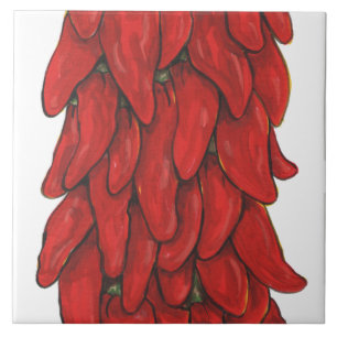 Azulejo Suroeste Red Chili Pepper Ristra Middle Tile No #