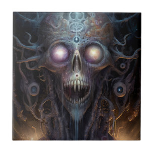 Azulejo Surreal Skull Arte de horror gótico