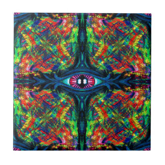 Azulejo Surreal Twisted and Trippy Eye Oil Painting