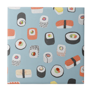 Azulejo Sushi Nigiri Maki Rollo Patrón Cerámica Tile