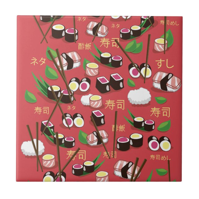 Azulejo Sushi Rojo (Frente)