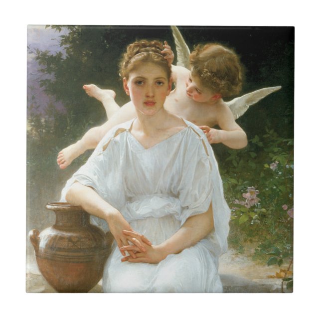 Azulejo Susurros de Amor, Primera Ensoñación de Bouguereau (Frente)