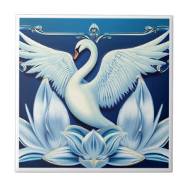 Azulejo Swan y Lilies Art Deco