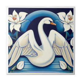 Azulejo Swan y Lilies Art Deco