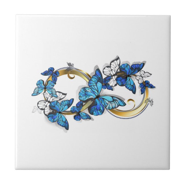 Azulejo Symbol Infinity of Blue Morpho Butterflies (Frente)