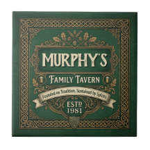 Taberna Familiar Pub Irlandés Personalizado Verde
