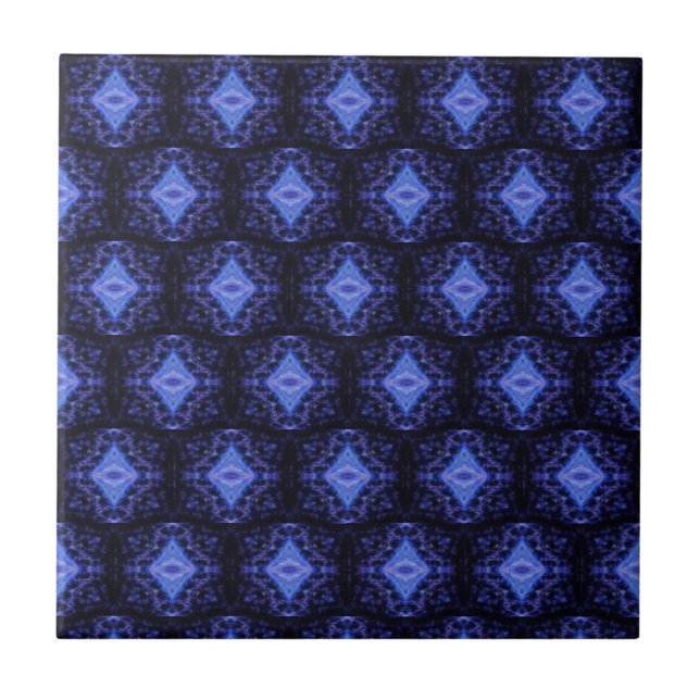 Azulejo Tabla de baño de cocina geométrica azul zafiro (Frente)