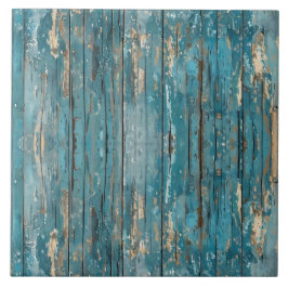 Azulejo Tabla de madera rústica con pátina desconchada