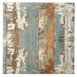 Azulejo Tabla de madera rústica desgastada con pátina
