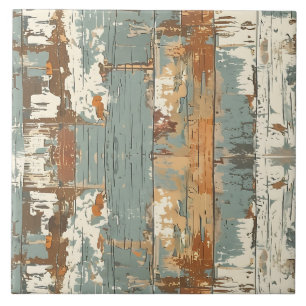 Azulejo Tabla de madera rústica desgastada con pátina