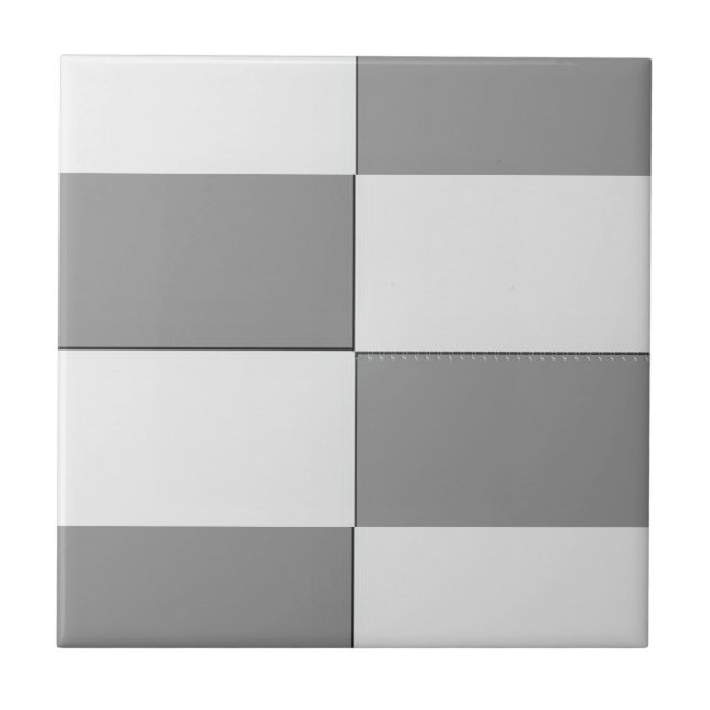 Azulejo tablero de ajedrez blanco y gris (Frente)