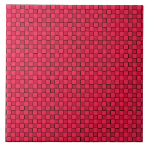 Azulejo Tablero de ajedrez rojo negro