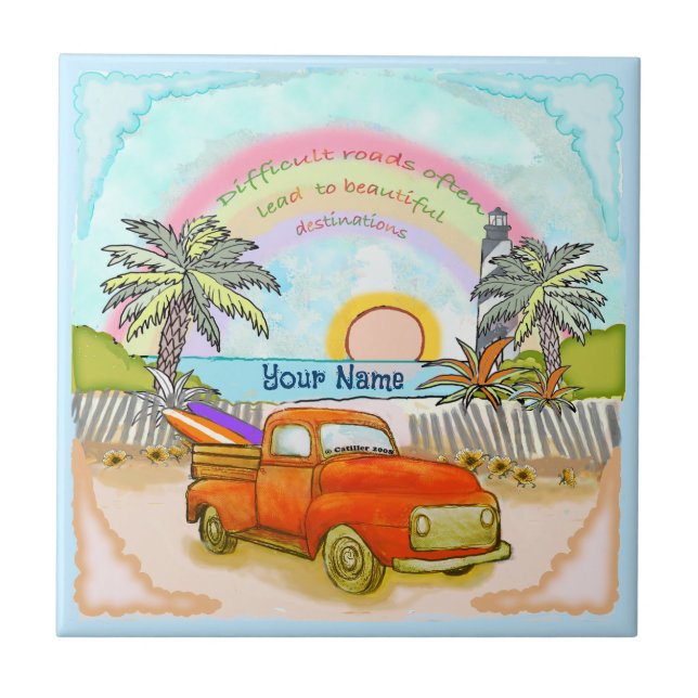 Azulejo Tablero de faro Truck Surfer (Frente)