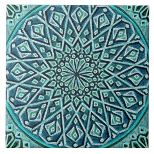 Azulejo Talavera 05 Turquesa Azul Mediterráneo Roseta