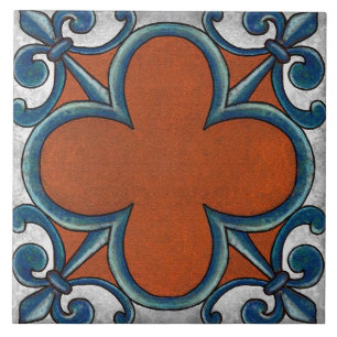 Azulejo Talavera 07 Óxido Azul Gris Mediterráneo Geo