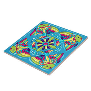 Azulejo Talavera Fish Tile Design
