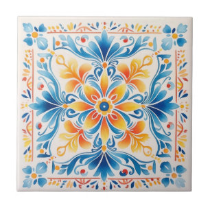 Azulejo Talavera floral mexicana al estilo Hacienda