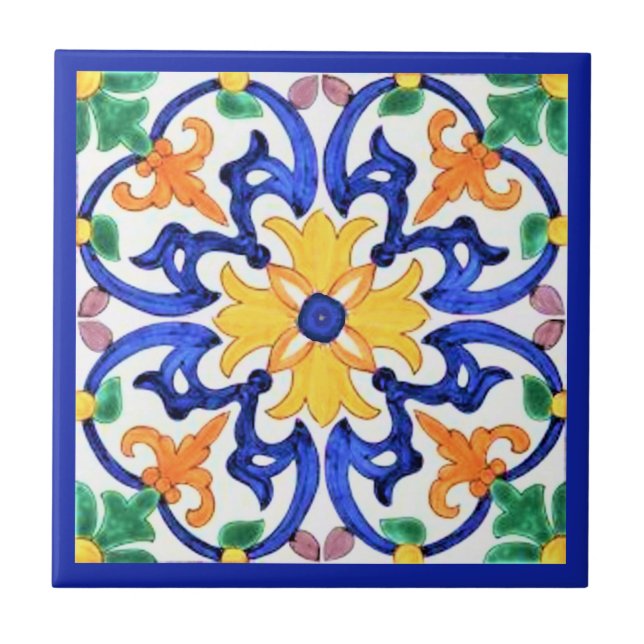 Azulejo Talavera Tile Cerámico (Frente)