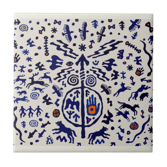 Azulejo Talismán de ritual de chamán vikingo (Frente)