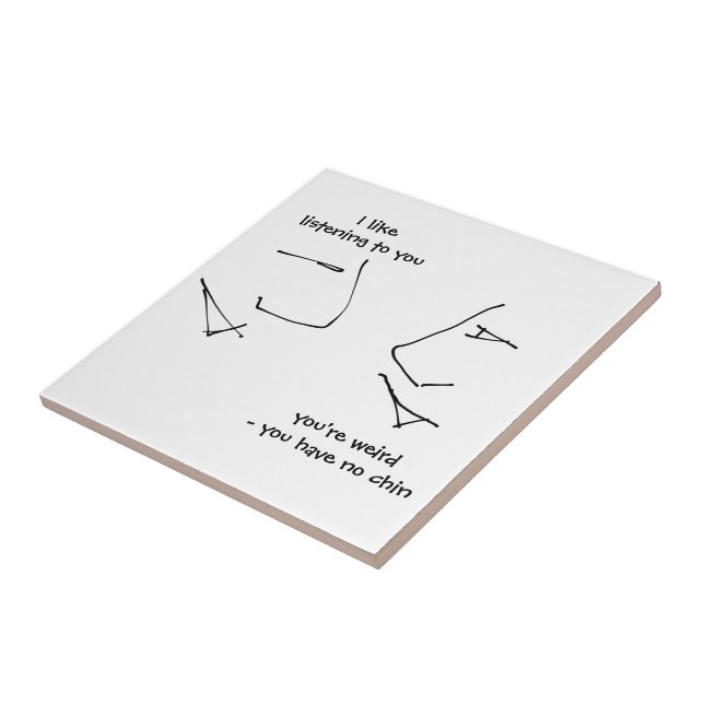 Azulejo Tallando cabezas - humor extraño y bizarro (Lado)