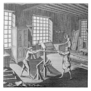 Azulejo Taller de fabricante de gabinetes, de la "Encyclop
